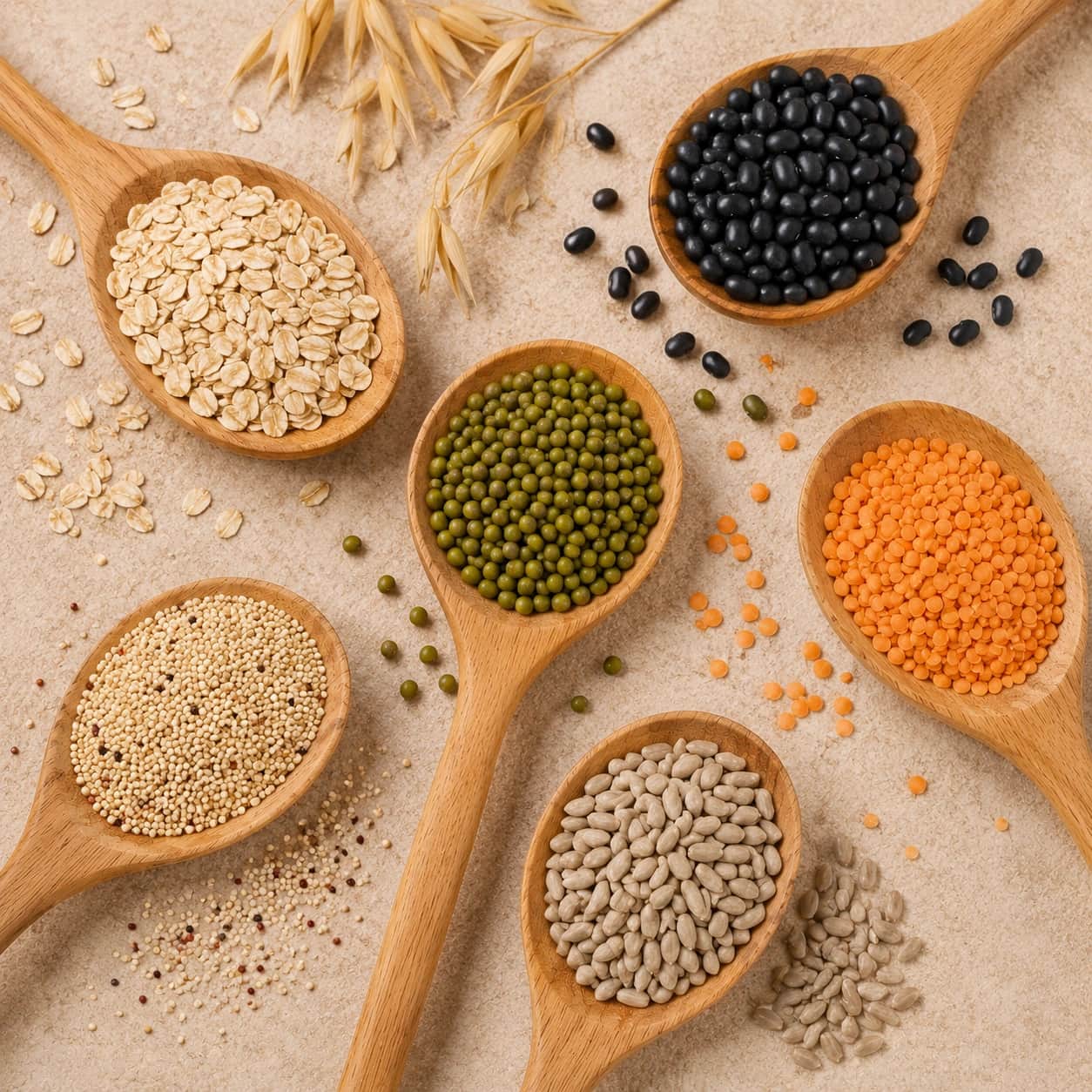Aqui encontras diferentes tipos de cereais, leguminosas e sementes que te vão ajudar a teres uma alimentação saudável e equilibrada.